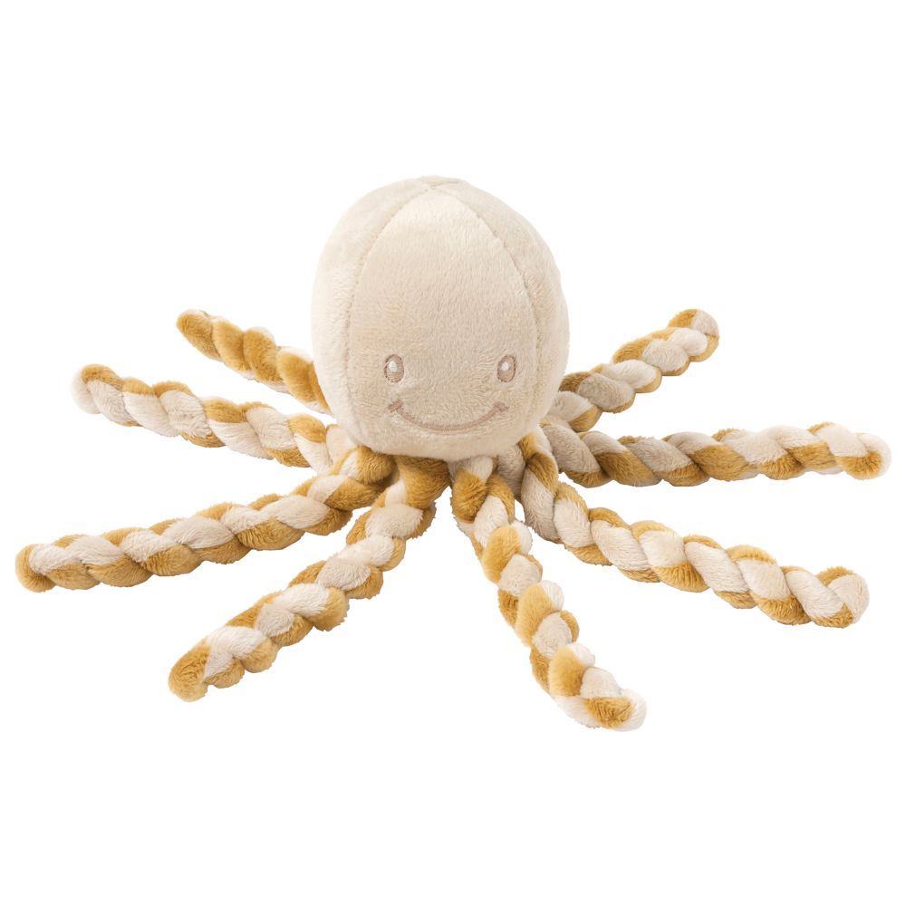 Nattou - Lapidou Octopus Cuddle Toy - Caramel - 8 cm