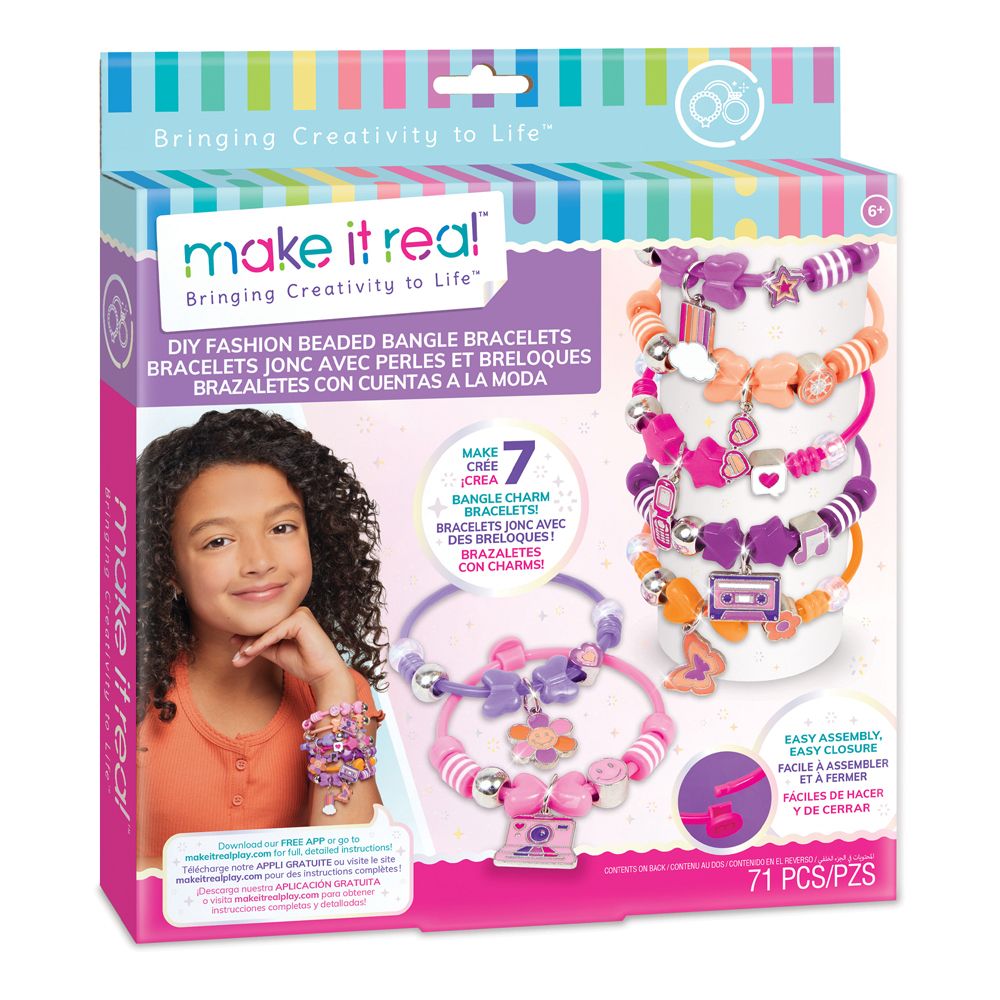 Make it Real - DIY Fashion Beaded Bangle Bracelets Kit - 71pcs