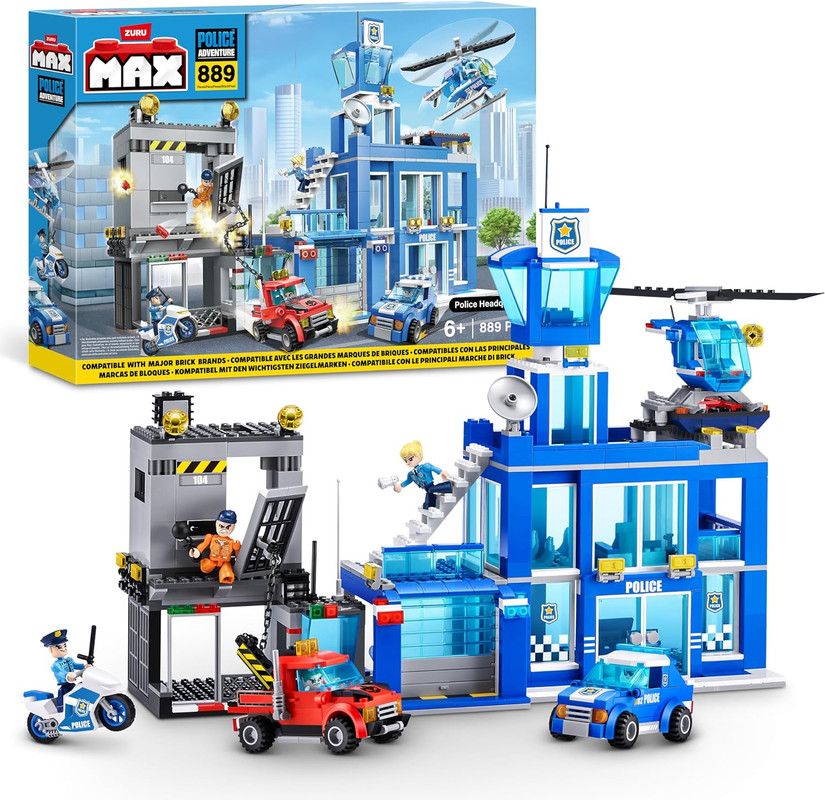 Zuru - Max Police Headquarters Building Blocks Adventure Playset - 889 Pcs