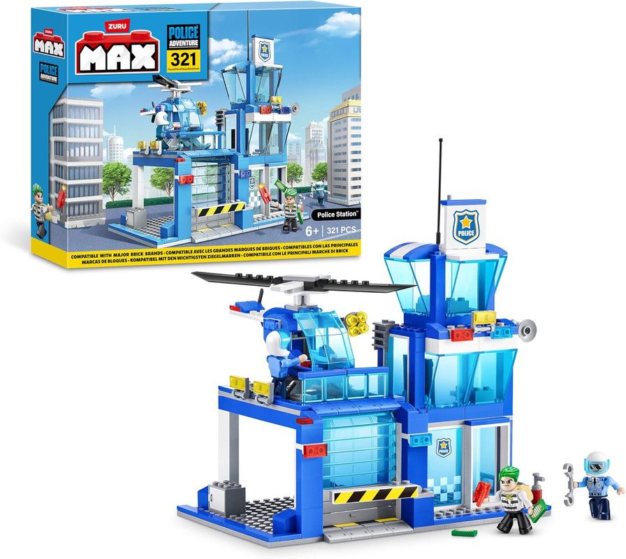 Zuru - Max Adventure Police Station Building Blocks Playset - 321 Pcs