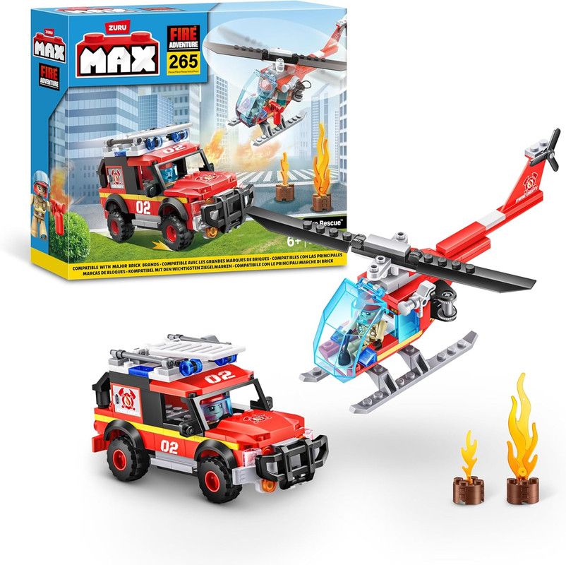 Zuru - Max Fire Brigade Action Building Blocks Adventure Playset - 265 Pcs