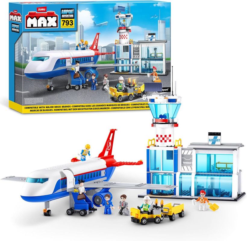 Zuru - Max Adventure Airport Building Blocks Playset - 793 Pcs