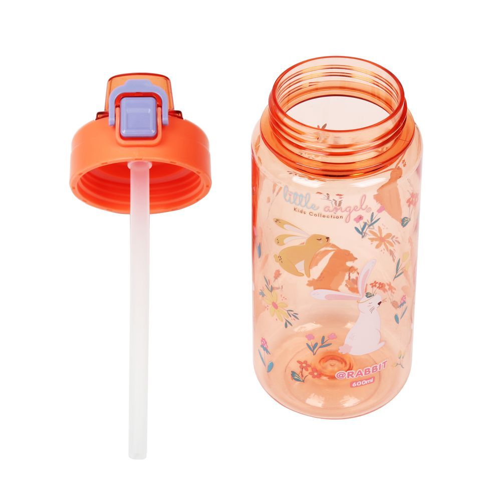 Little Angel - Kids Water Bottle With Straw 600ml - Red