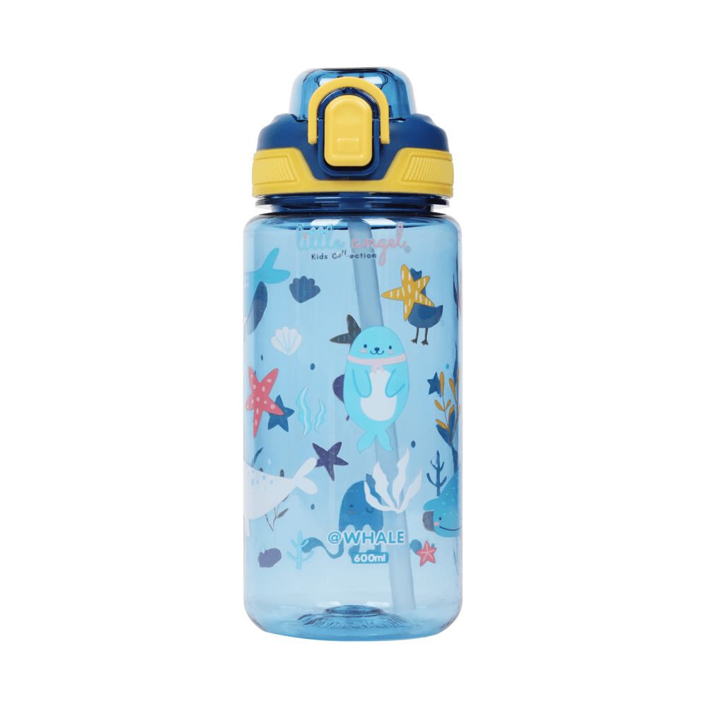 Little Angel - BPA Free Whale Kids Water Bottle - 600ml - Blue