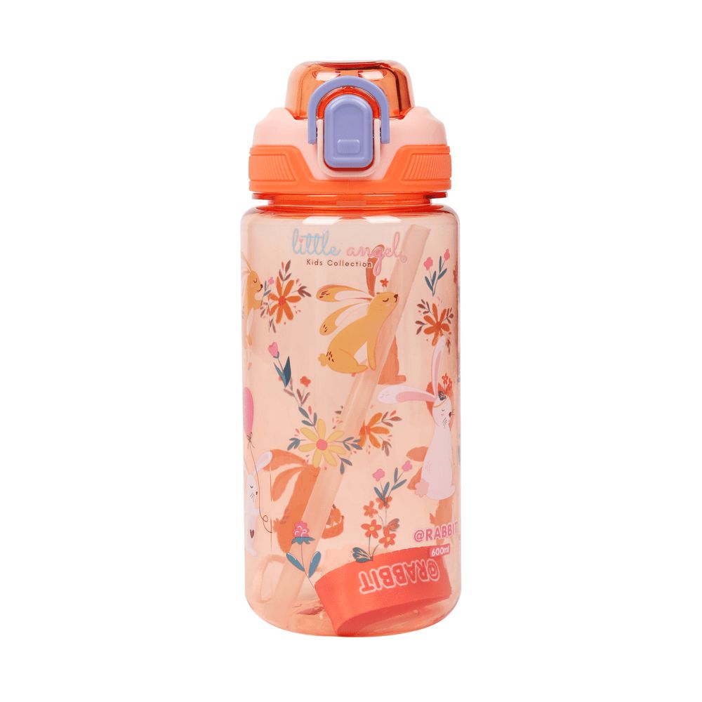 Little Angel -  BPA Free Rabbit Kids Water Bottle - 600ml - Orange