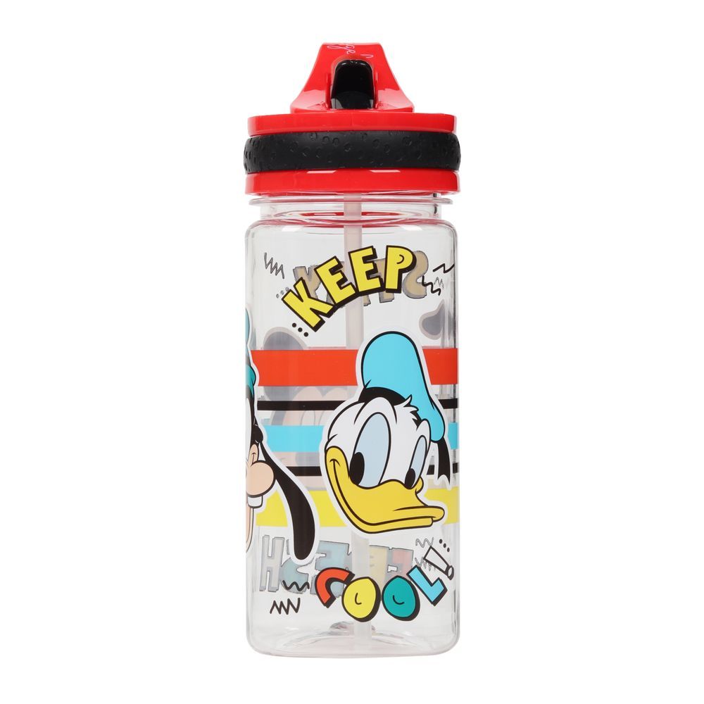 Little Angel - Kids' Donald Duck Printed Water Bottle - Red - 600 ml