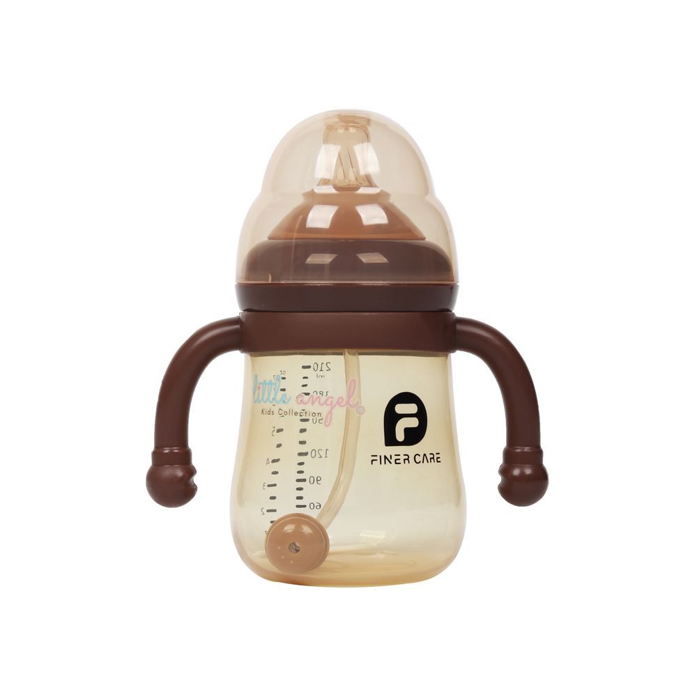 Little Angel - Baby Water Bottle With Straw 210ml - Brown