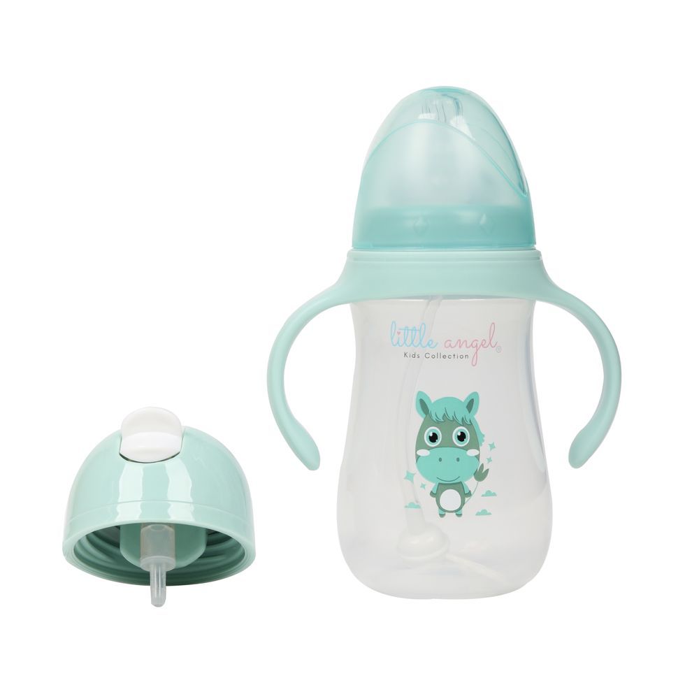 Little Angel - Baby Water Bottle With Straw 300ml - Green