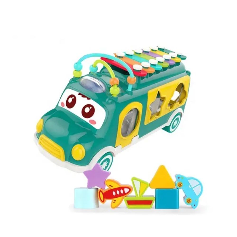 Huanger - Learning Music Truck Toy With Xylophone - Green