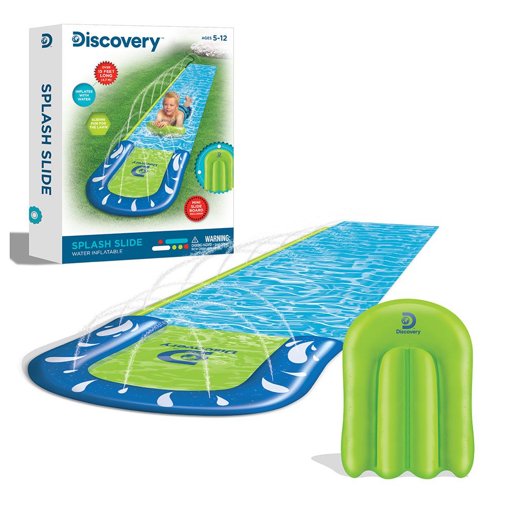 Discovery - Inflatable Water Splash Slide With Mini Slide Board - 15 ft