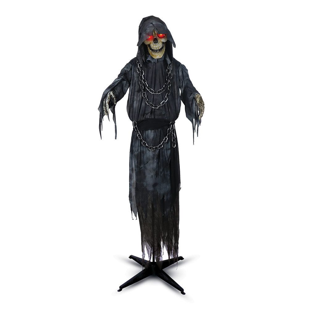 Mad Toys - Halloween Decoration - Animated Standing Reaper W/ Chain - 7in