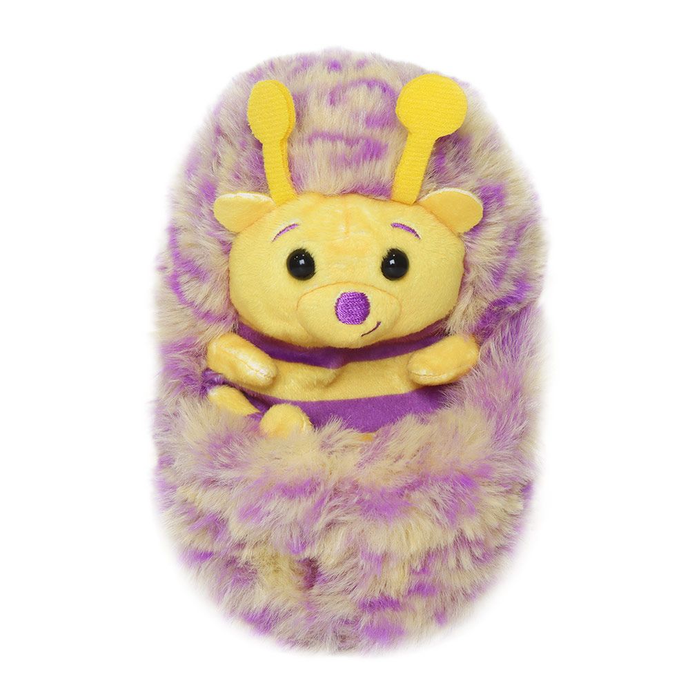 Golden Bear - Curlimals Buzzle The Bee Interactive Soft Toy - Yellow/Purple - 14cm