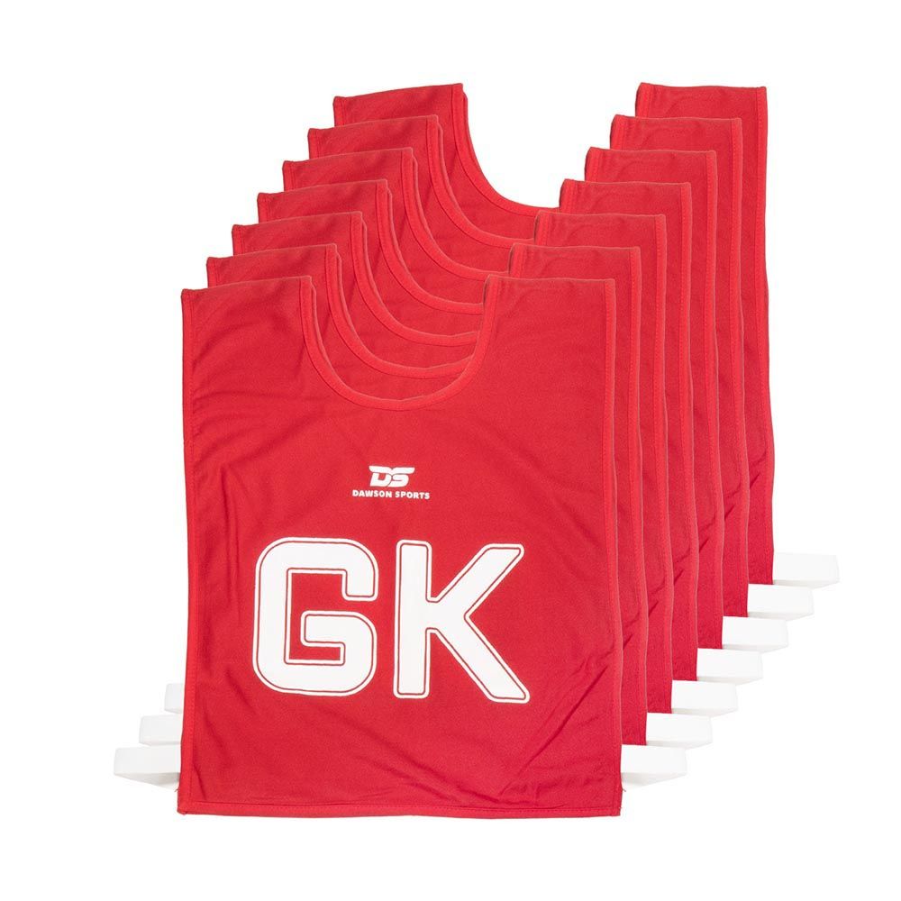 Dawson Sports - 7pc-Set - Netball Position Sport Bibs - Red