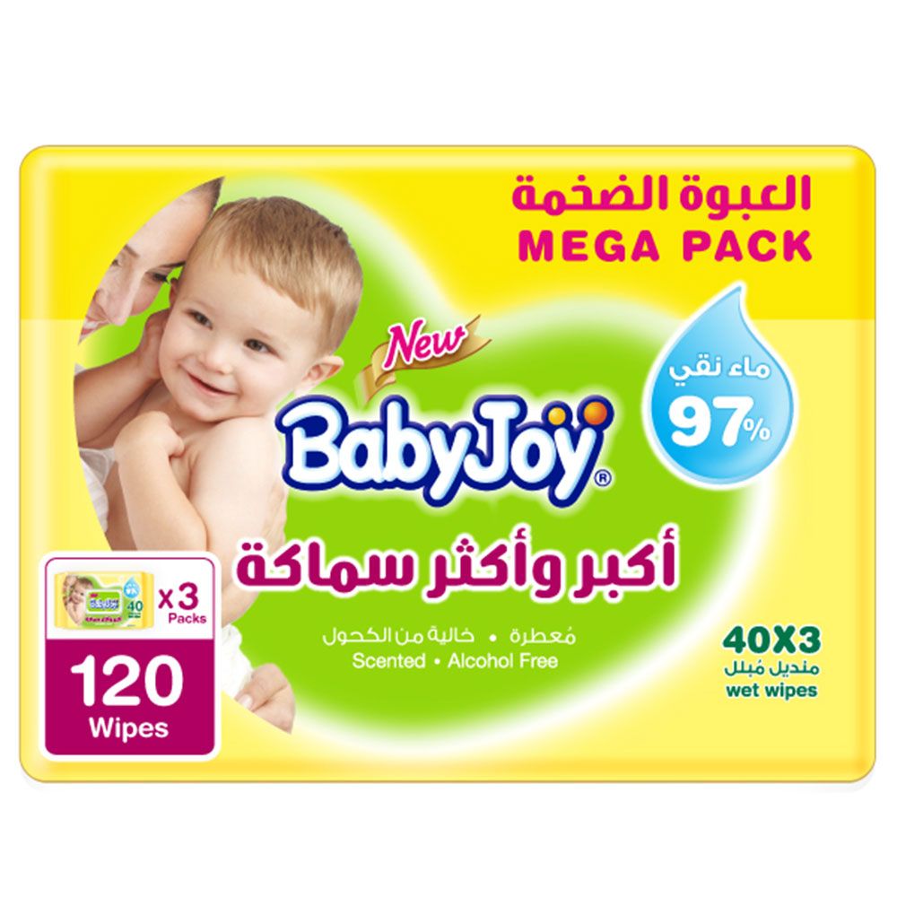 Babyjoy - Thick And Larger Wet Wipes Mega - Pack of 40 x 3