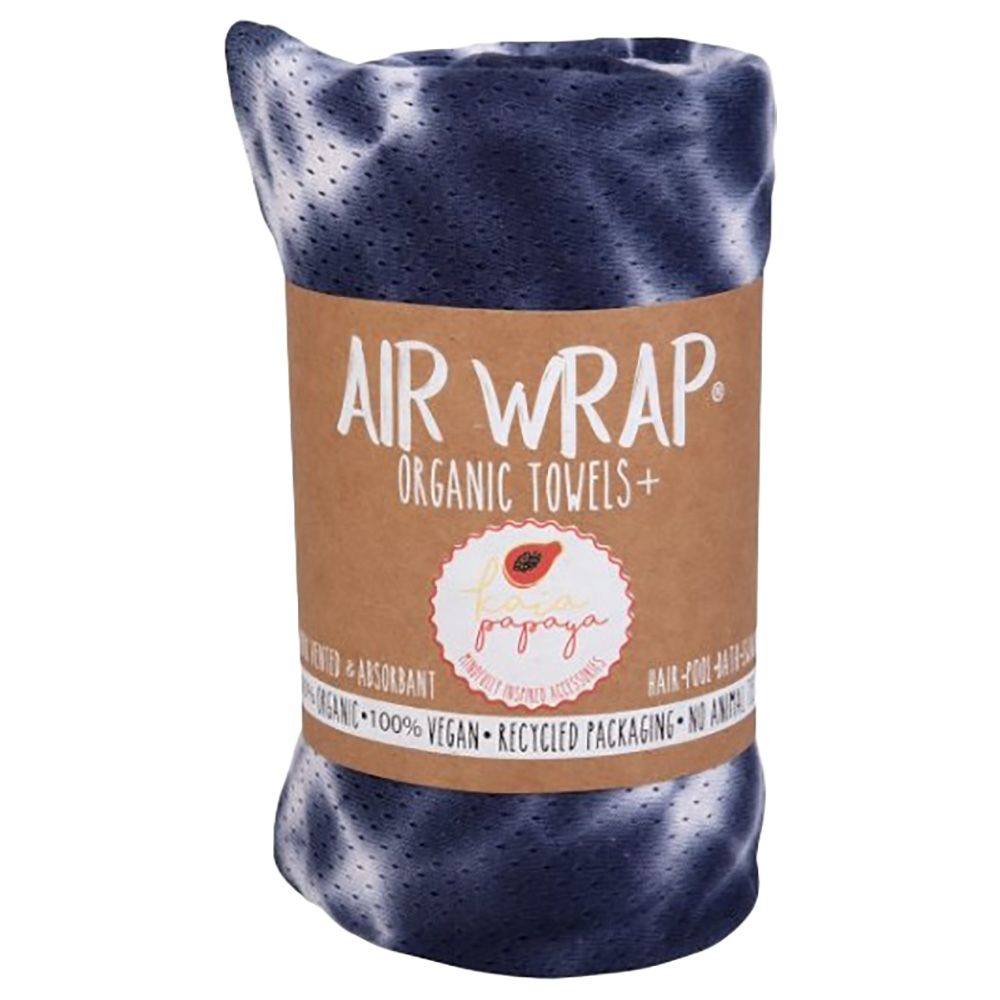 Woombie Air-Wrap Kaia Papaya Organic Blanket Navy Tie Dye