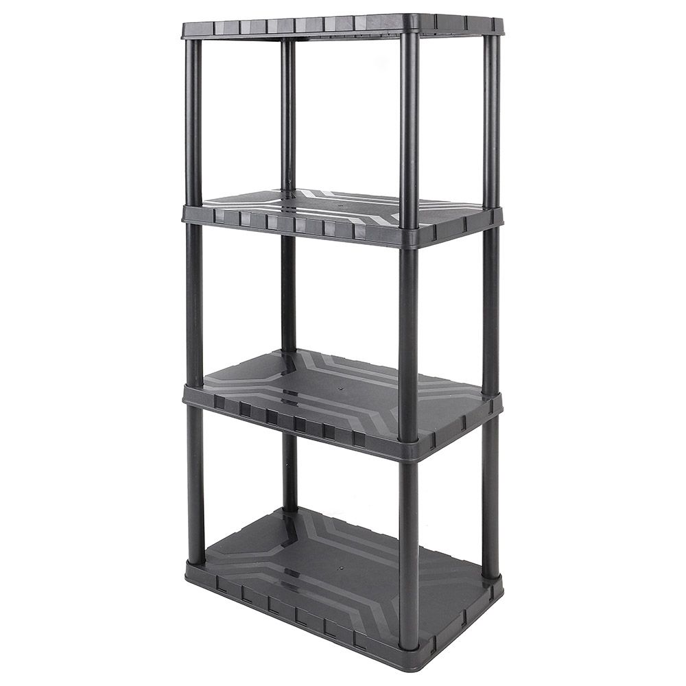 Tactix - 4 Tier Plastic Shelf Unit - Black