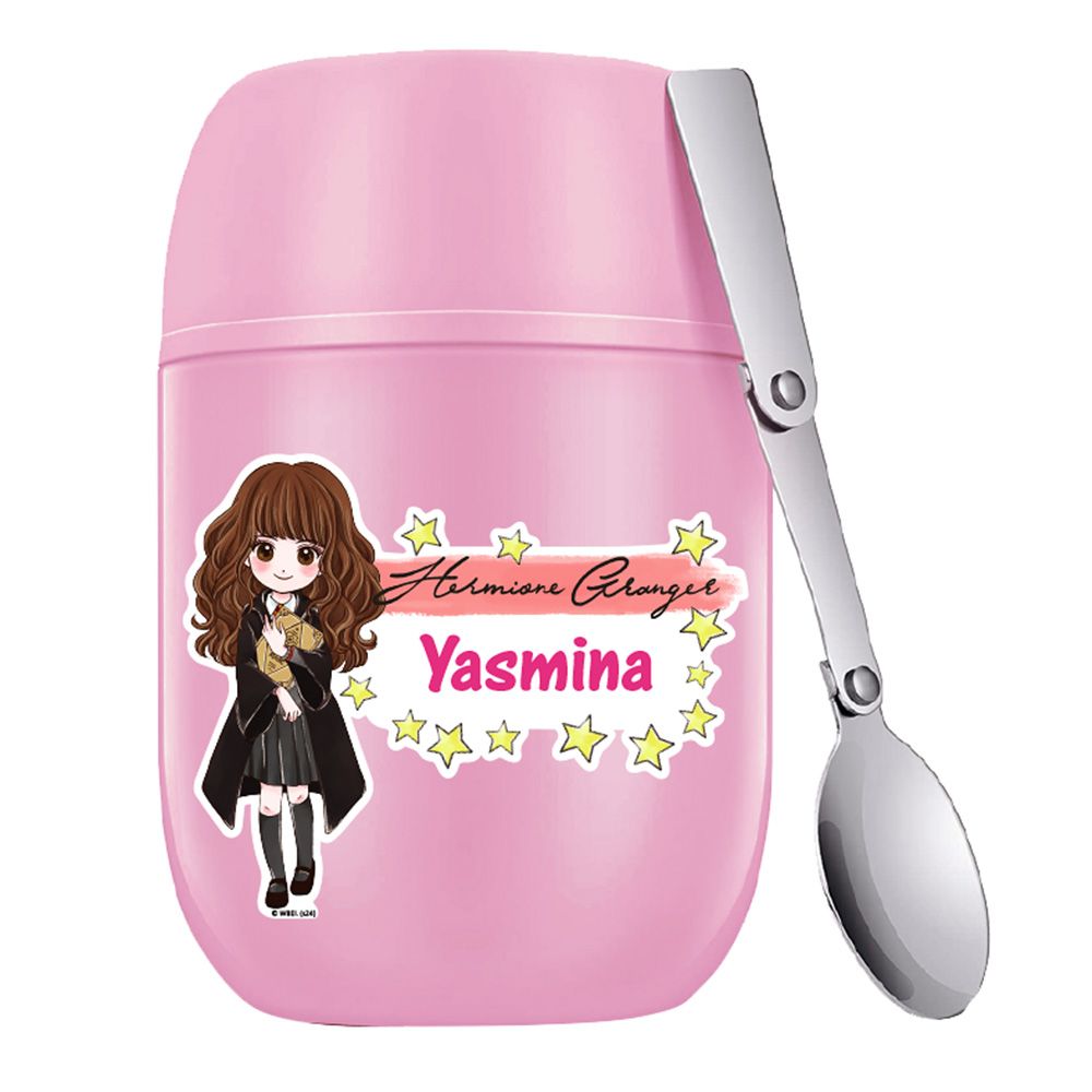 Essmak - Personalized Harry Potter 2 Food Thermos With Spoon - Pink - 475 ml