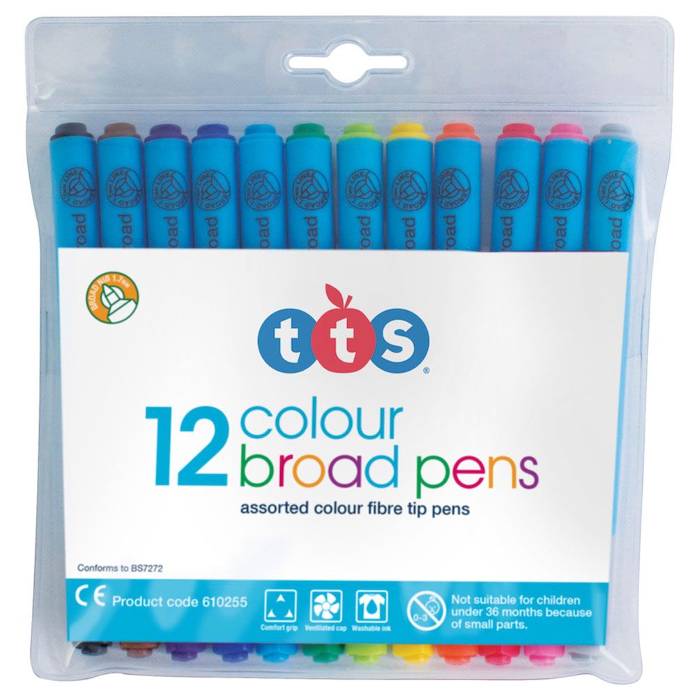 TTS - Consortium Tri Broad Fibre Tip Colour Pen - 12pcs