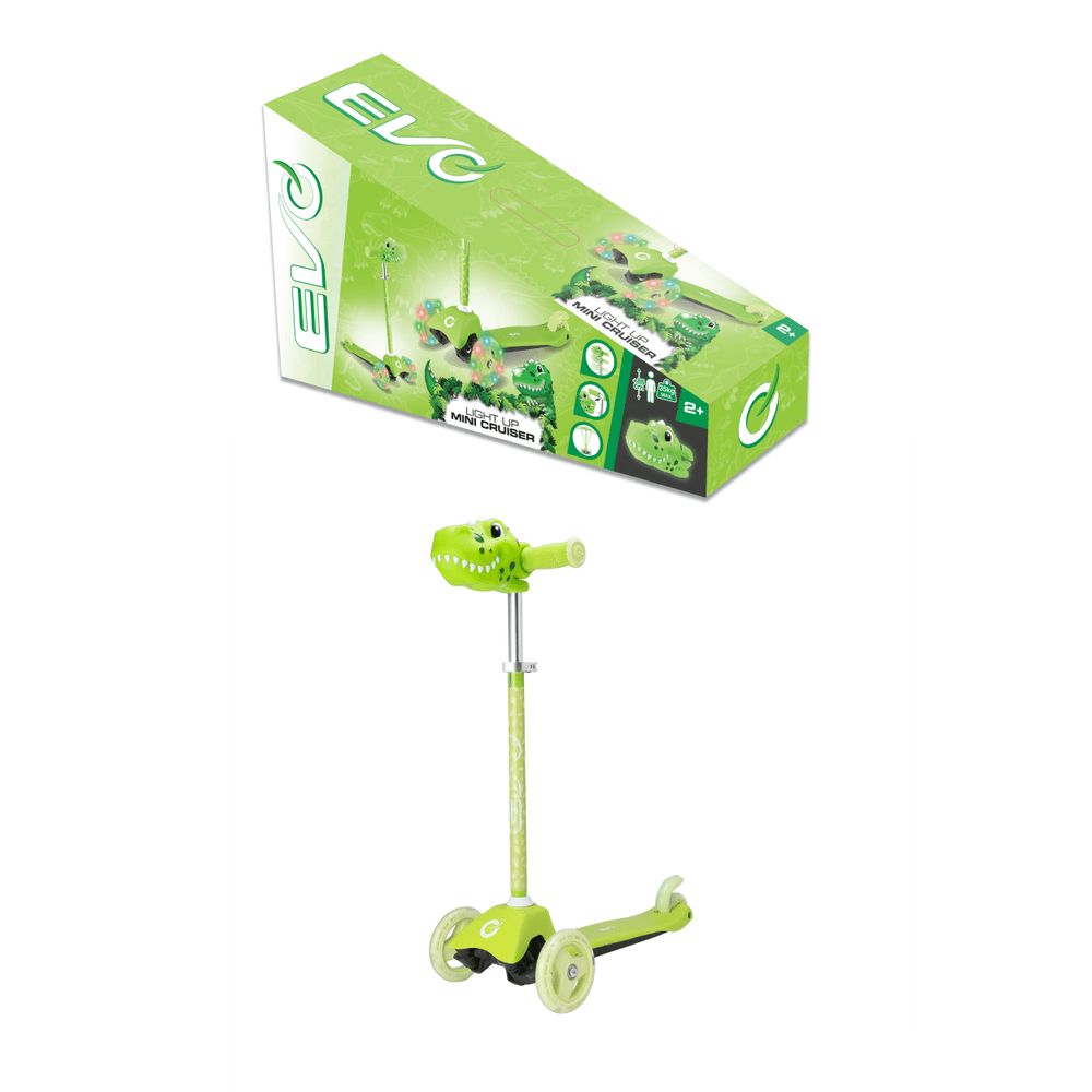 EVO - Light Up Mini Cruiser Scooter - Dino - Yellow Green