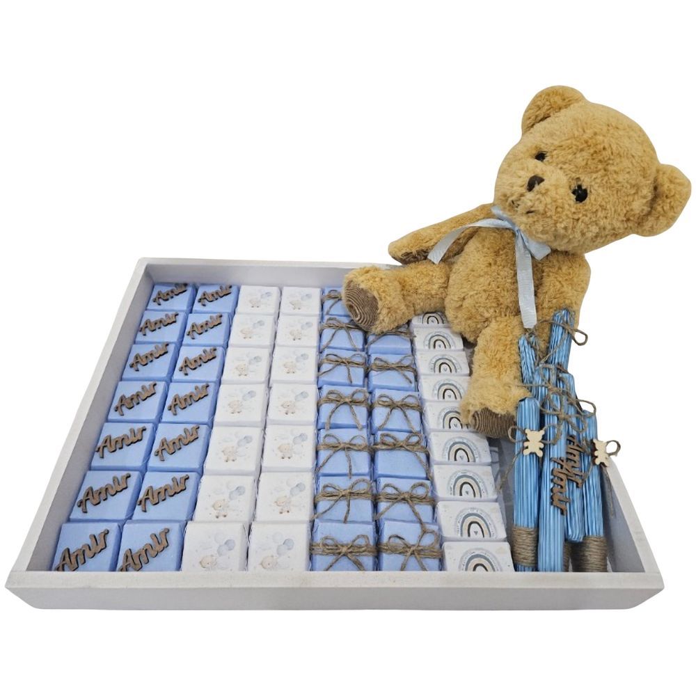 Dream Day Design - Teddy Bear Tray - Blue - 55 Pcs