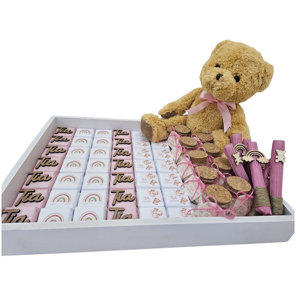 Dream Day Design - Teddy Bear Tray - Pink - 52 Pcs