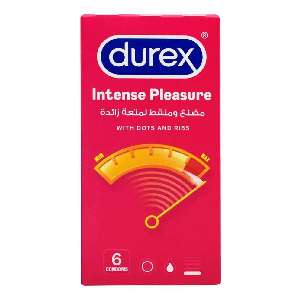 Durex - Intense Pleasure With Dots And Ribs Condoms - 6 Pcs