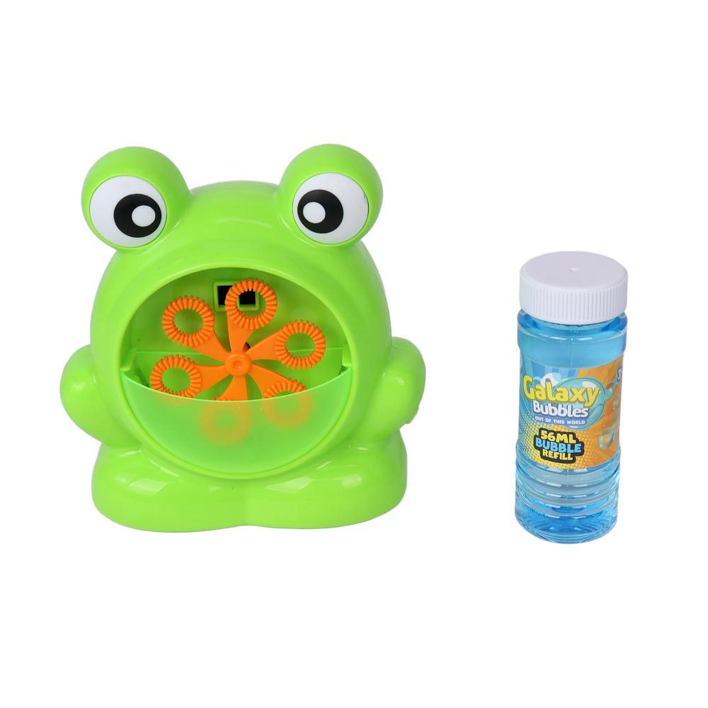 Galaxy Bubbles - Frog Bubble Machine With 56ml Bubble Solution