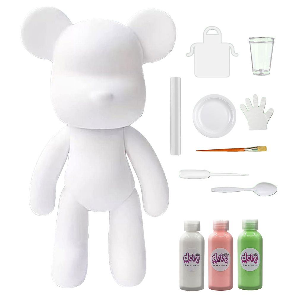 Drip - DIY Acrylic Fluid Paint Bear Craft Kit - 23 cm