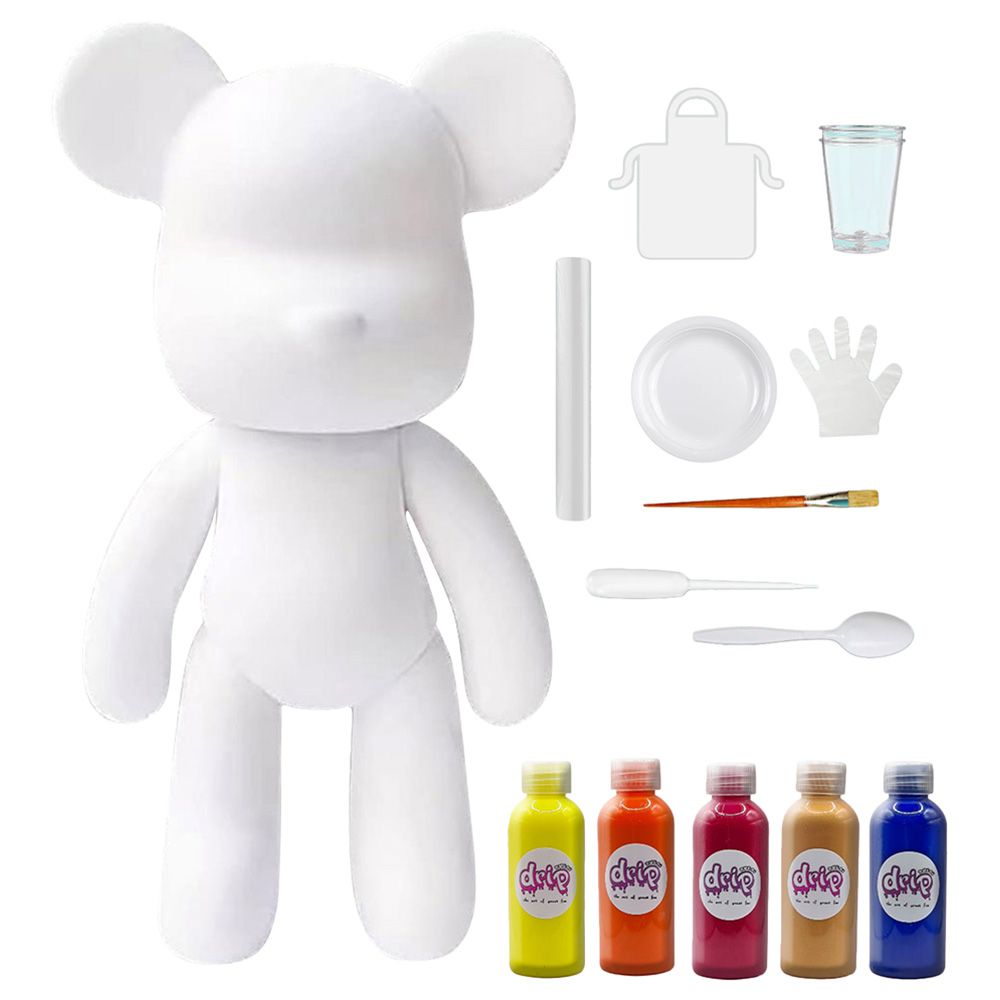 Drip - DIY Fluid Painting Bear Complete Craft Kit - 33 cm