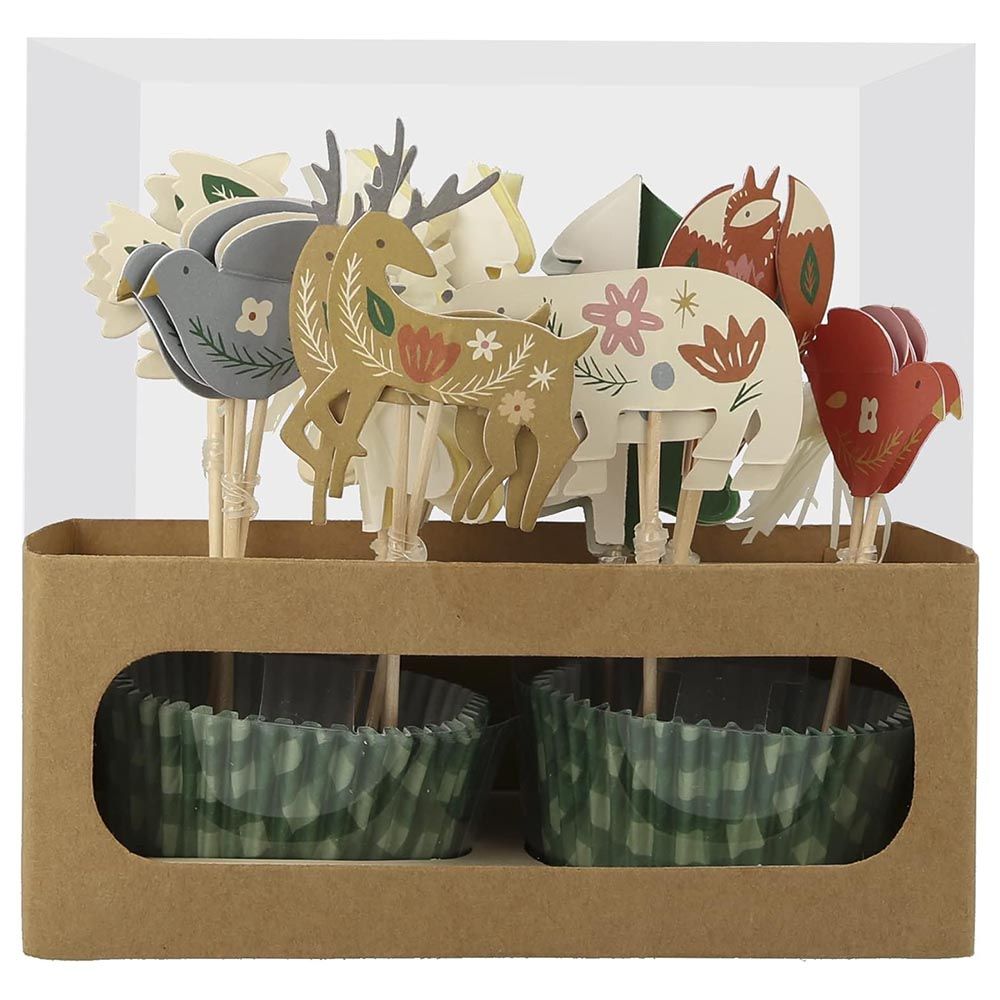 Meri Meri - Folk Woodland Cupcake Kit - 24pcs