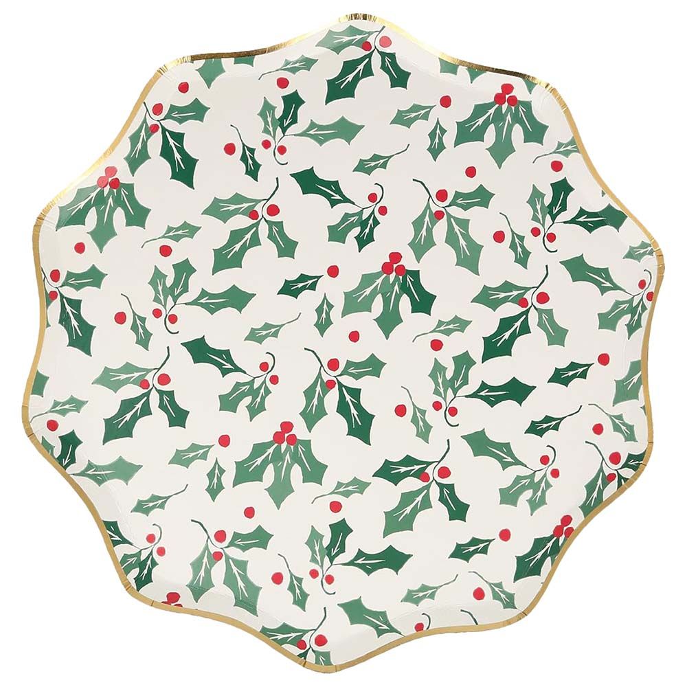 Meri Meri - Holly Pattern Side Plates - 8pcs