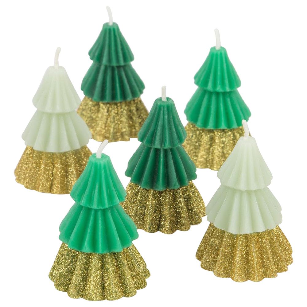 Meri Meri - Green Mini Tree Candles - 6pcs