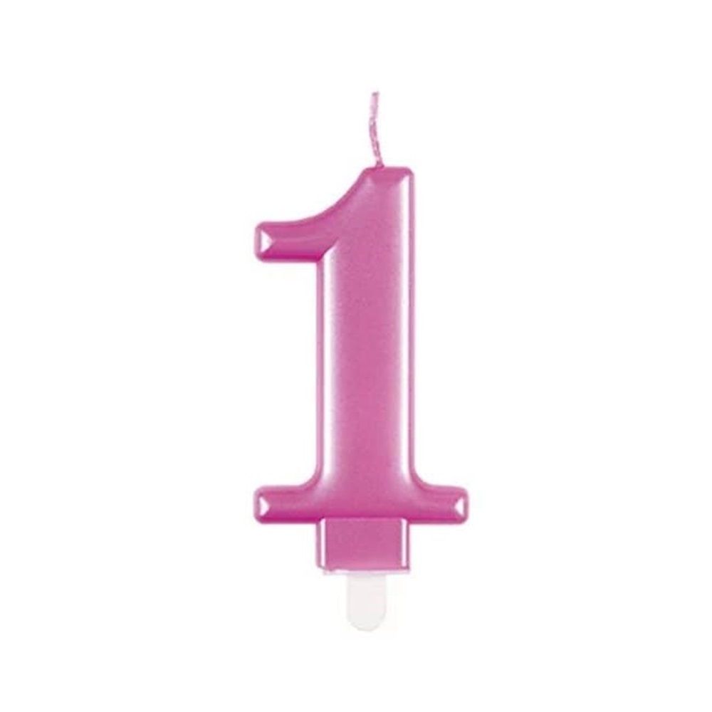 Unique - Number 1 Birthday Candle - Pink