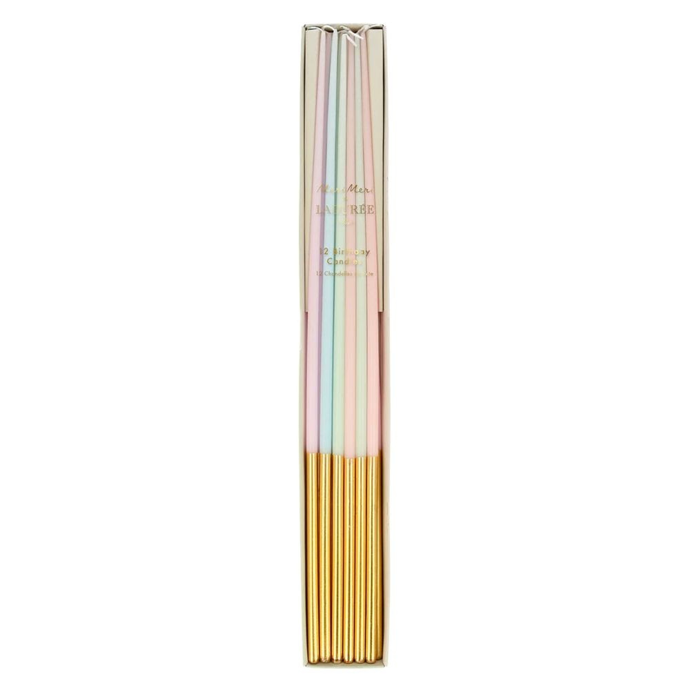 Meri Meri - Laduree Paris Gold Dipped Tall Tapered Candles - Pack of 12