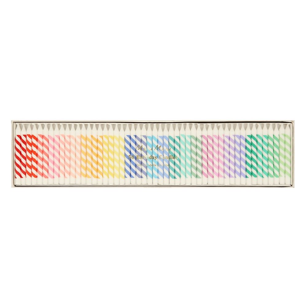 Meri Meri - Rainbow Striped Mini Candles