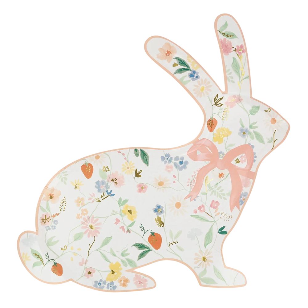 Meri Meri - Elegant Floral Bunny Shaped Plates