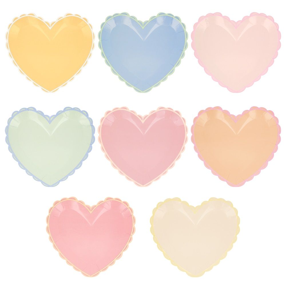 Meri Meri - Pastel Heart Large Plates