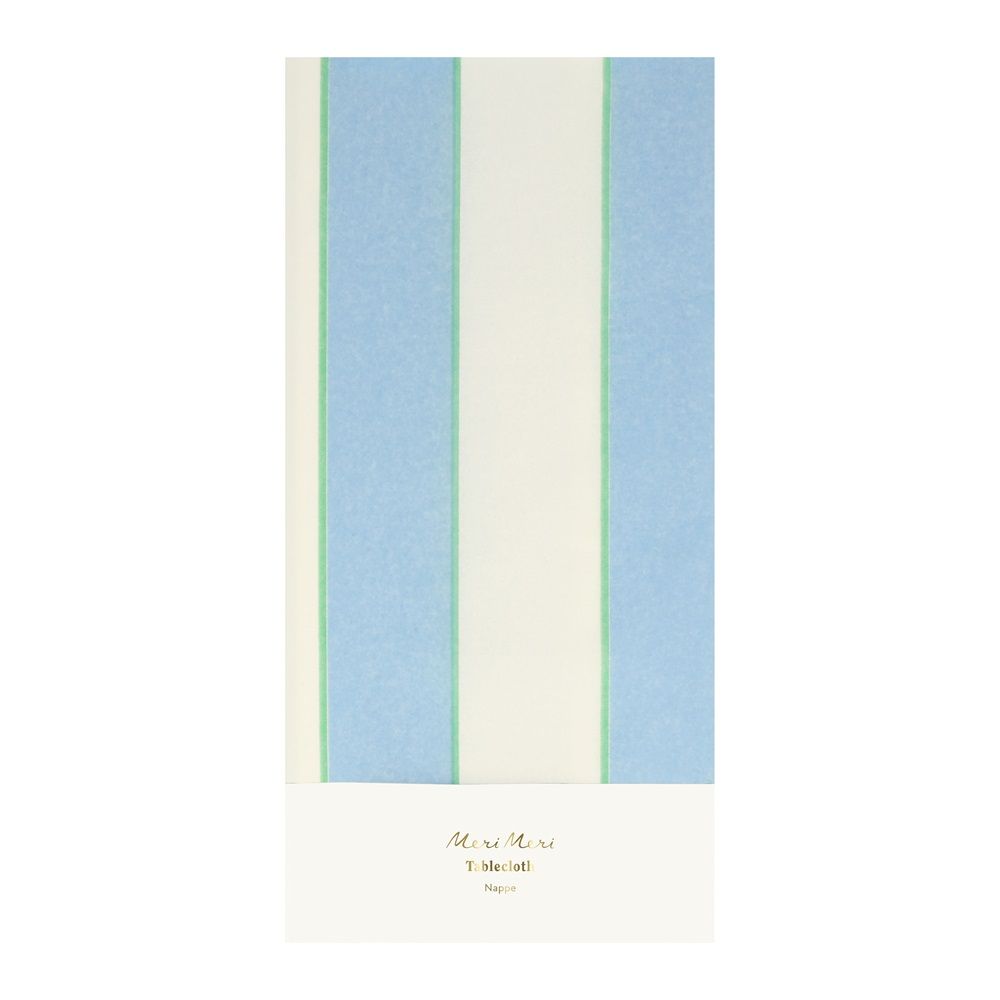 Meri Meri -  Stripe Tablecloth - Pale Blue