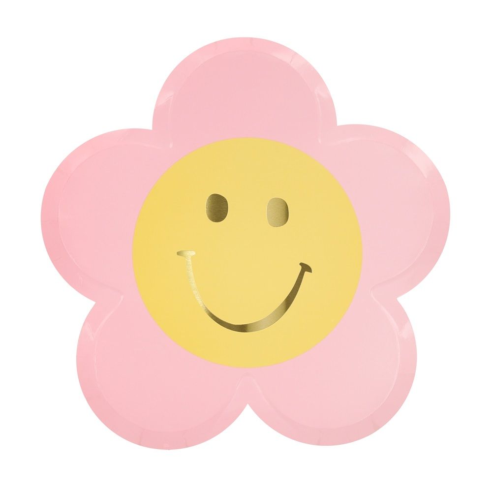 Meri Meri - Happy Face Flower Plates - Pack of 8