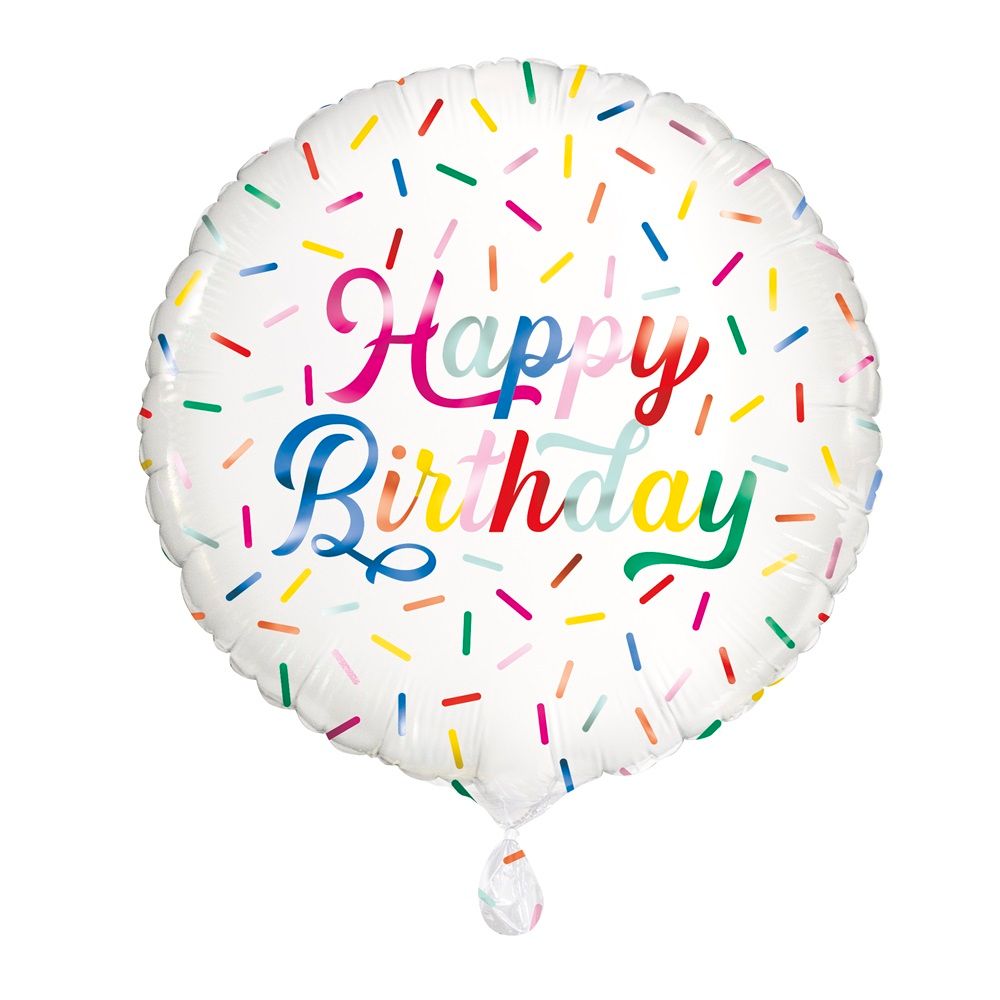 Unique - Sprinkle Happy Birthday Foil Balloon - 18-Inch