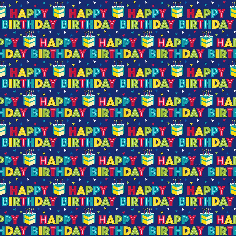 Unique - Happy Birthday Gift Wrap - 76 x 152cm