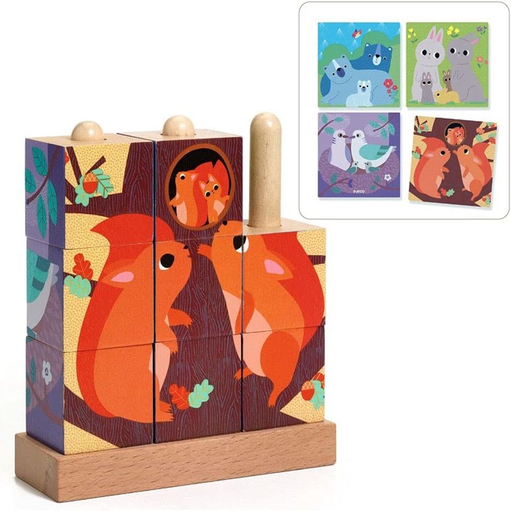 Djeco - Puzz Up Forest Wooden Puzzles - 4 Puzzles