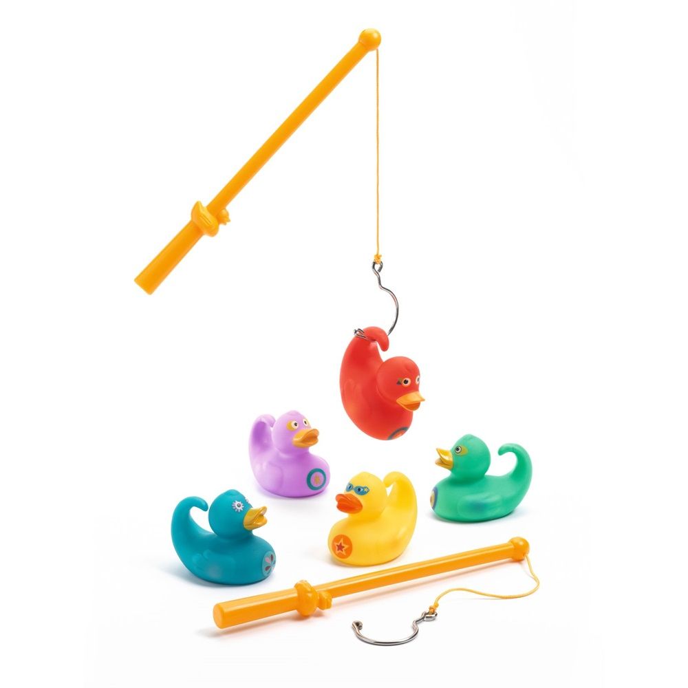 Djeco - Ducky Fishing Ducks Bath Time Toy Set - 7pcs