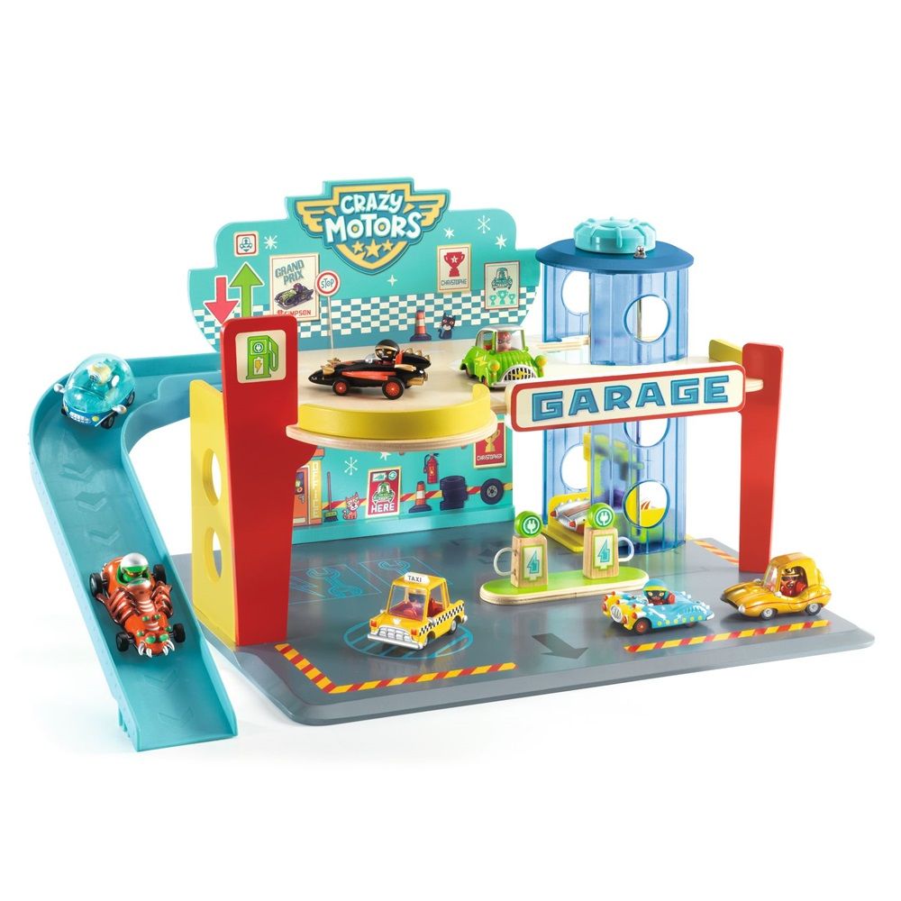 Djeco - Crazy Motors Vehicle Playset - Crazy Garage