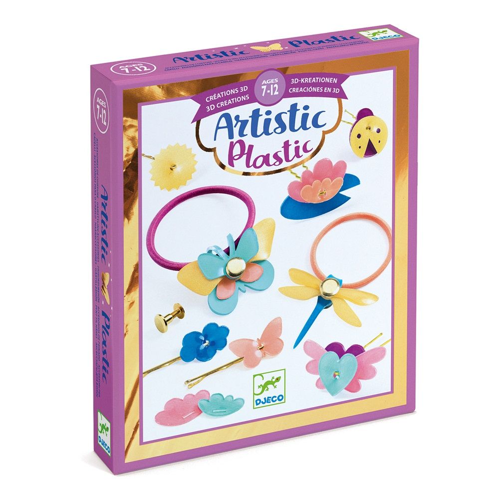 Djeco - 3D Artistic Plastic Craft Kit - Hairstyling Accessories