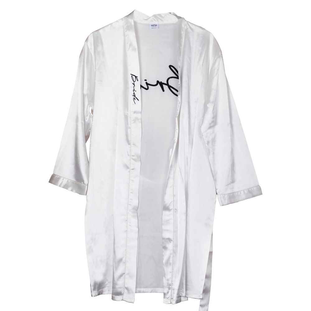 Ginger Ray - White Embroidered Bride Dressing Gown