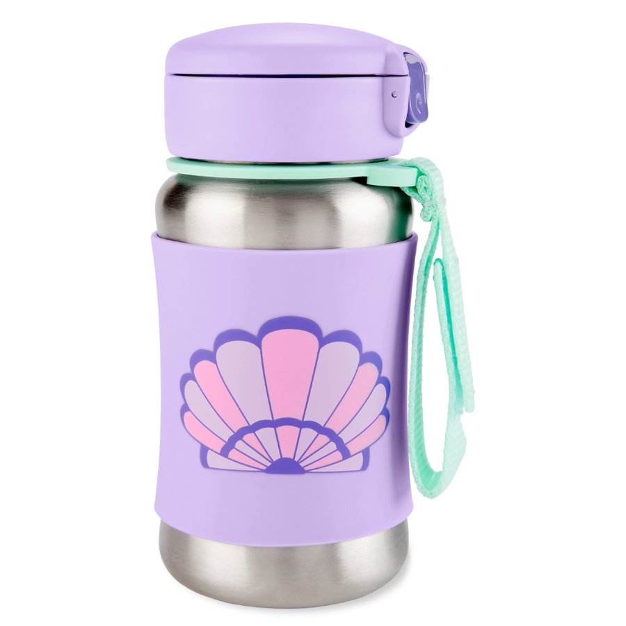 Skiphop - Spark Style Stainless Steel Straw Bottle - Seashell - 350 ml