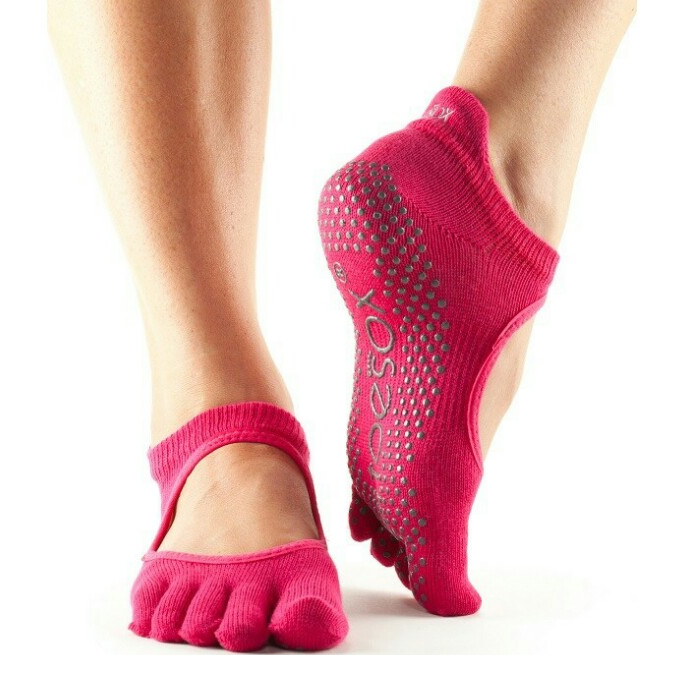 Toesox - Bella Full Toe Socks - Fuchsia