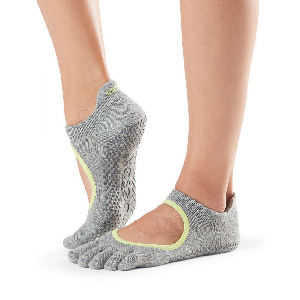 Toesox - Bellarina Full Toe Socks - Heather Grey