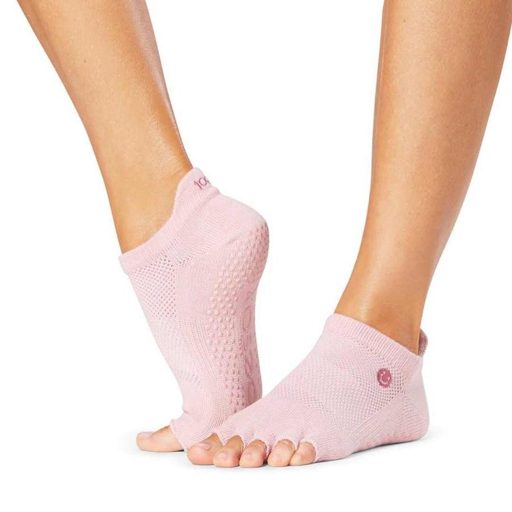 Toesox - Low Rise Half Toe Socks - Happy